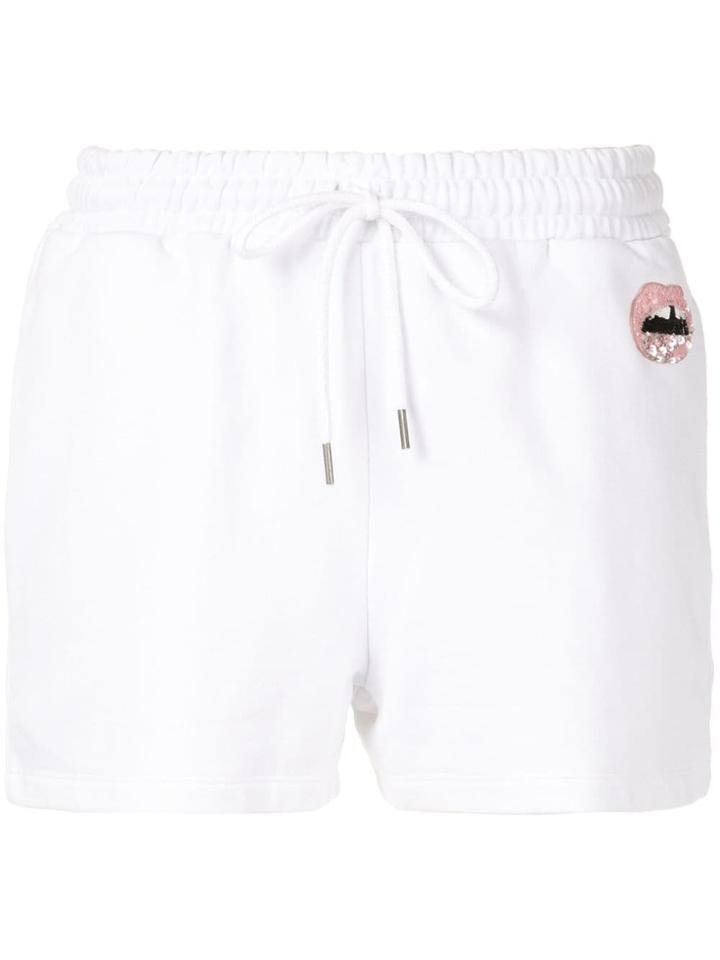 Markus Lupfer Sequin Lips Track Shorts - White