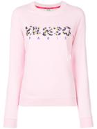 Kenzo Floral Logo Embroidered Sweatshirt - Pink & Purple