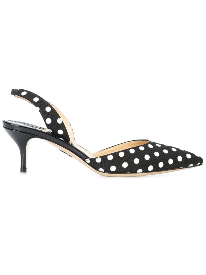 Paul Andrew Polka Dot Slingback Ballerinas - Black