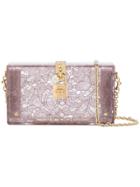 Dolce & Gabbana Semi-sheer Lace Print Clutch - Pink & Purple