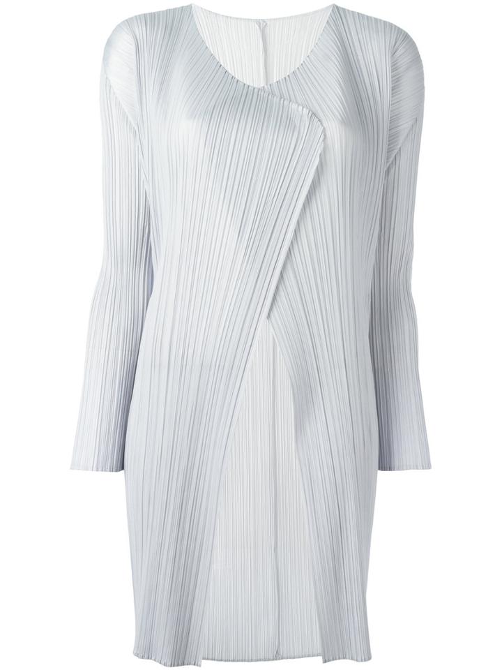 Pleats Please By Issey Miyake Pleated Jacket, Women's, Size: 3, Grey, Polyester