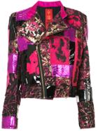 Dilara Findikoglu Patchwork Punk Jacket - Pink & Purple