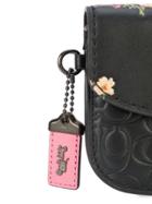 Coach Floral Bow Print Clutch - Black