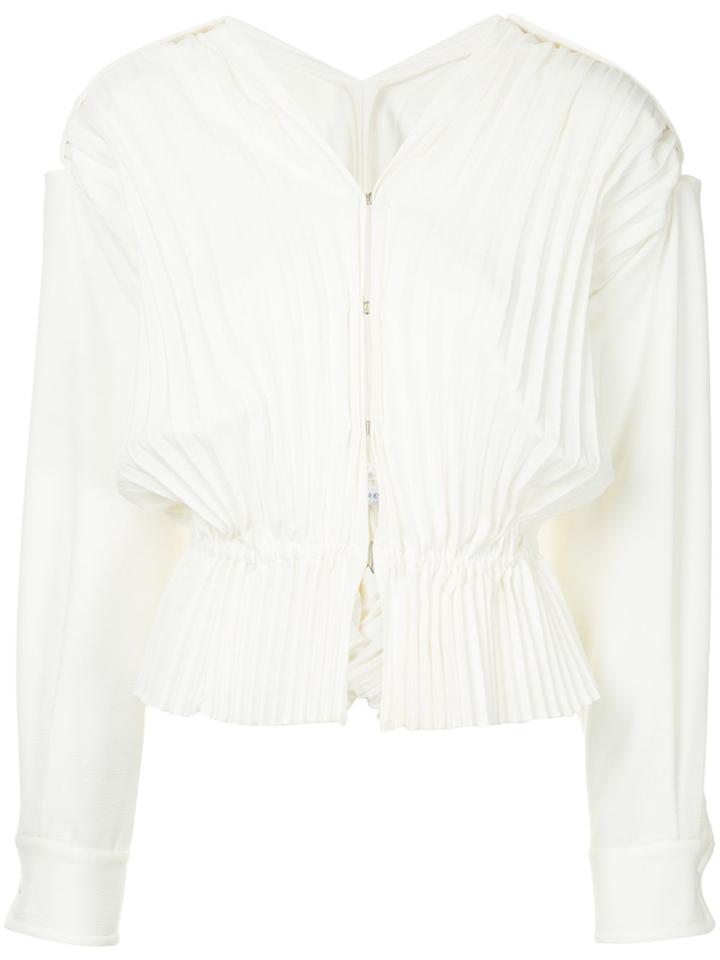 Christopher Esber Pleated V-neck Blouse - White