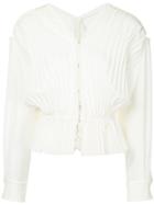 Christopher Esber Pleated V-neck Blouse - White