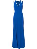 Halston Heritage Cut-out Back Maxi Dress - Blue