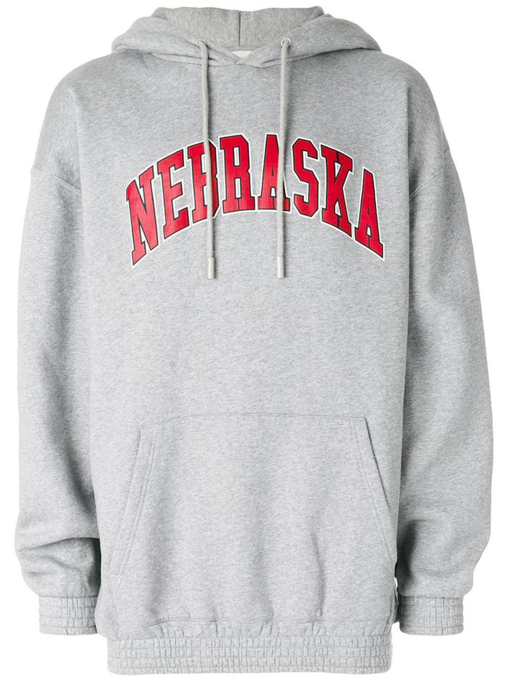 Off-white - Nebraska Hoodie - Men - Cotton - Xl, Grey, Cotton