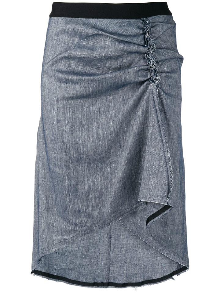 8pm Gathered Side Midi Skirt - Grey