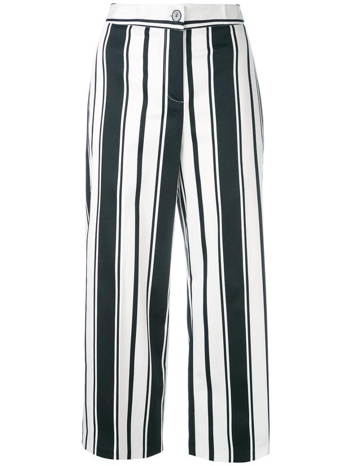 Blugirl - Striped Wide-leg Trousers - Women - Cotton/spandex/elastane - 44, Blue, Cotton/spandex/elastane