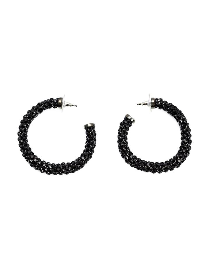 Michael Schmidt Mesh Hoop Earrings - Black