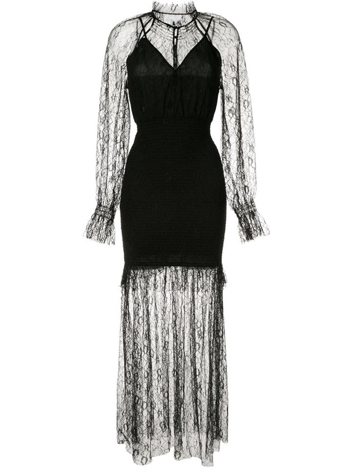 Alice Mccall After Dark Smocked Dress - Black