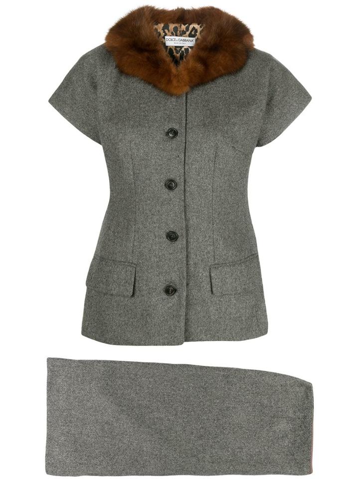 Dolce & Gabbana Vintage 1990's Skirt Suit - Grey
