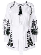 Wandering Mirrors Embroidered Mini Dress - White