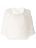 Yves Salomon Collarless Feather Jacket - White