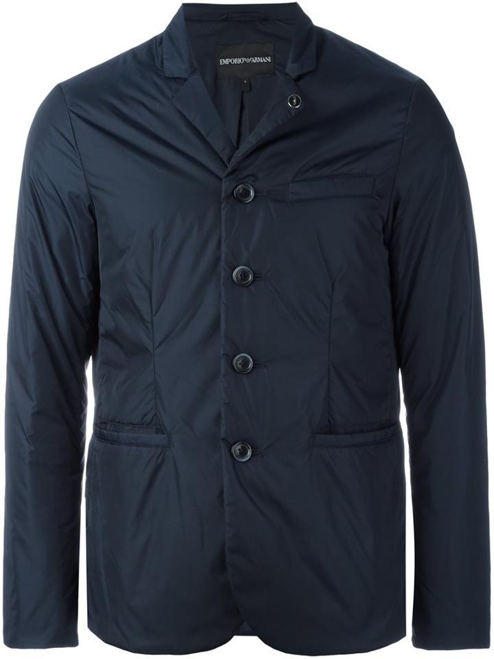 Emporio Armani Padded Blazer, Men's, Size: Small, Blue, Polyamide/polyester