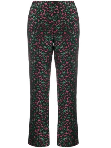 Miu Miu Pre-owned Floral Print Trousers - Black