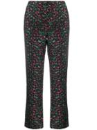 Miu Miu Pre-owned Floral Print Trousers - Black