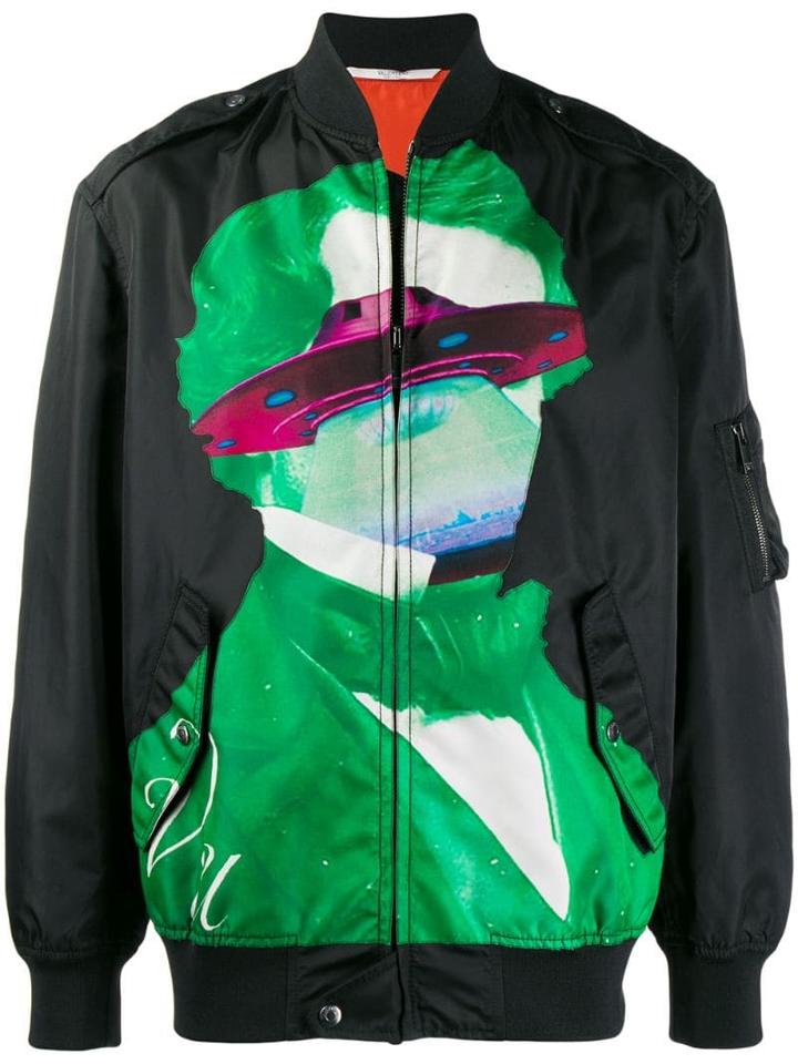 Valentino X Undercover Face Ufo Bomber Jacket - Black