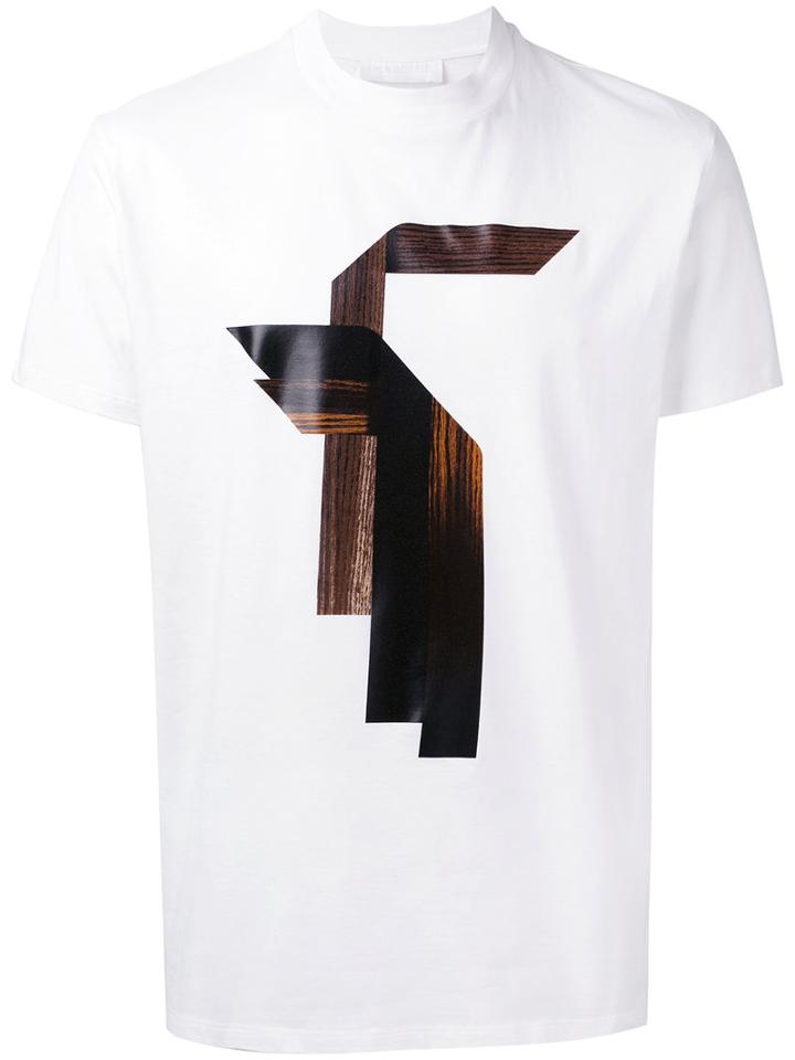 Wood Print T-shirt - Men - Cotton - S, White, Cotton, Neil Barrett