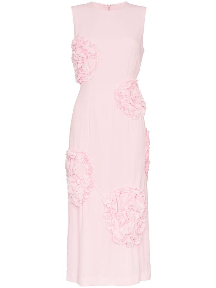 Simone Rocha Sleeveless Rose Embellished Dress - Pink & Purple
