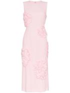 Simone Rocha Sleeveless Rose Embellished Dress - Pink & Purple