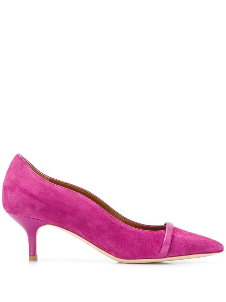 Malone Souliers Kitten Heel Heather Pumps - Pink