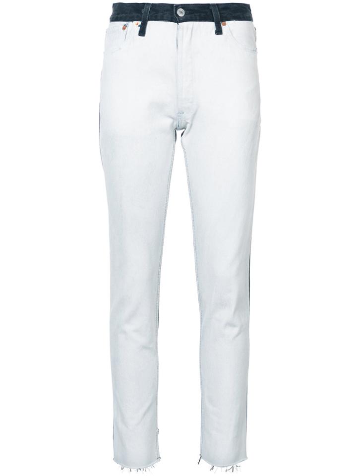 Re/done Skinny Cropped Jeans - White