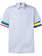 Tommy Hilfiger Colourblock Stripe Logo Print Shirt - Blue