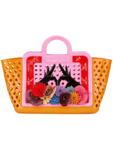 Kartell Paula Cademartori Floral Motif Tote Bag, Women's, Yellow/orange, Pvc