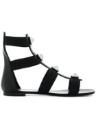 Giuseppe Zanotti Ankle Gladiator Studded Sandals - Black