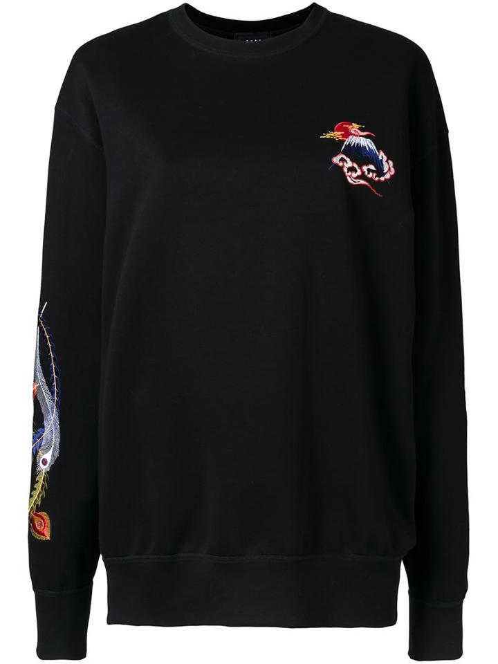 G.v.g.v. Embroidered Sweatshirt, Women's, Black, Cotton/polyester
