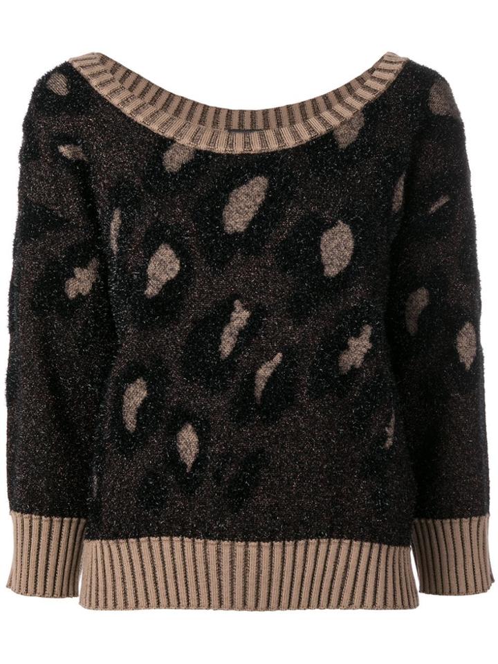 Just Cavalli Distressed Chunky Knit Jymper - Brown