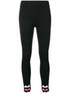 No Ka' Oi Scalloped Cuffs Sports Leggings - Black