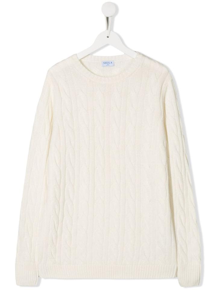 Siola Cable Knit Jumper - White