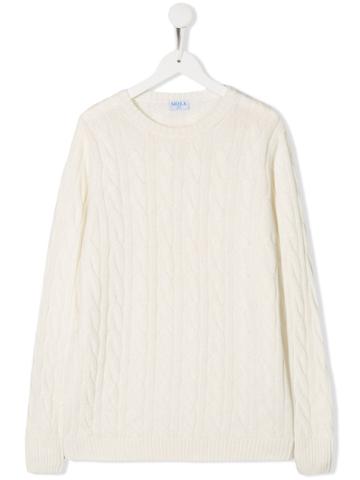 Siola Cable Knit Jumper - White