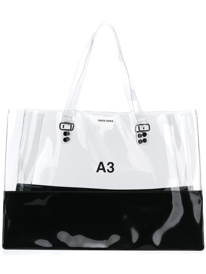 Nana-nana A3 Colour Block Tote - White
