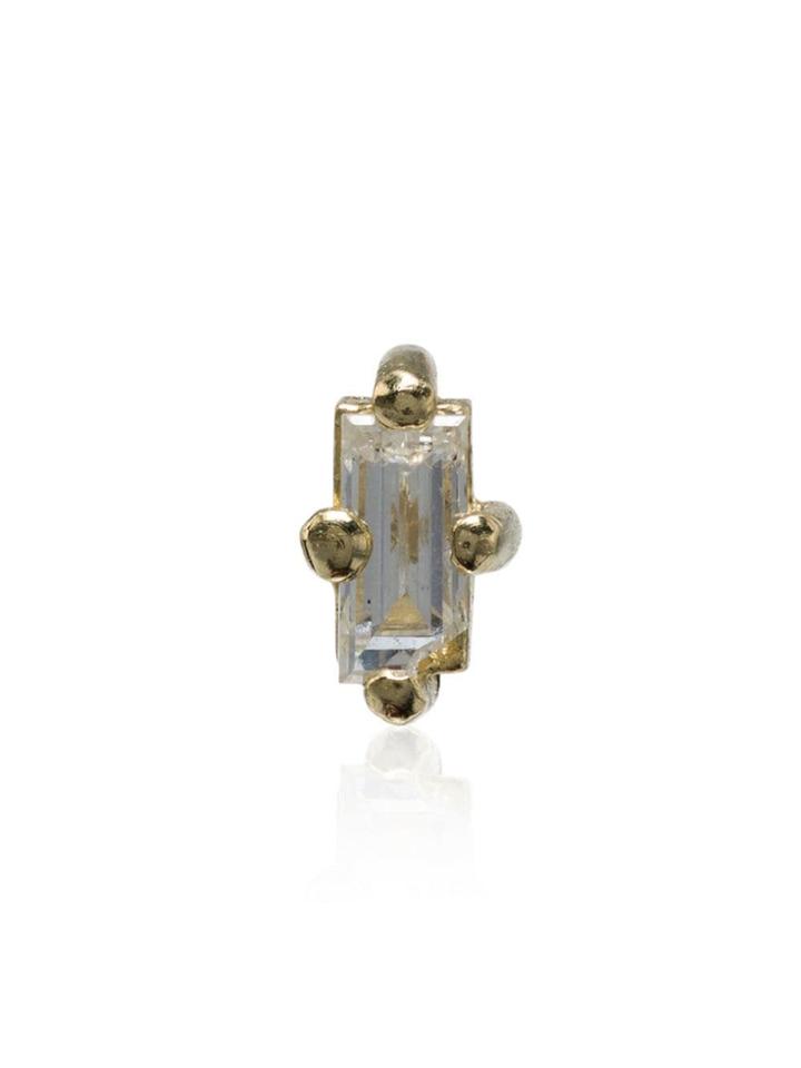 Lizzie Mandler Fine Jewelry 18k Yellow Gold White Diamond Stud Earring