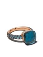 Pomellato 18kt Rose And White Gold Nudo Topaz And Turquoise Ring -