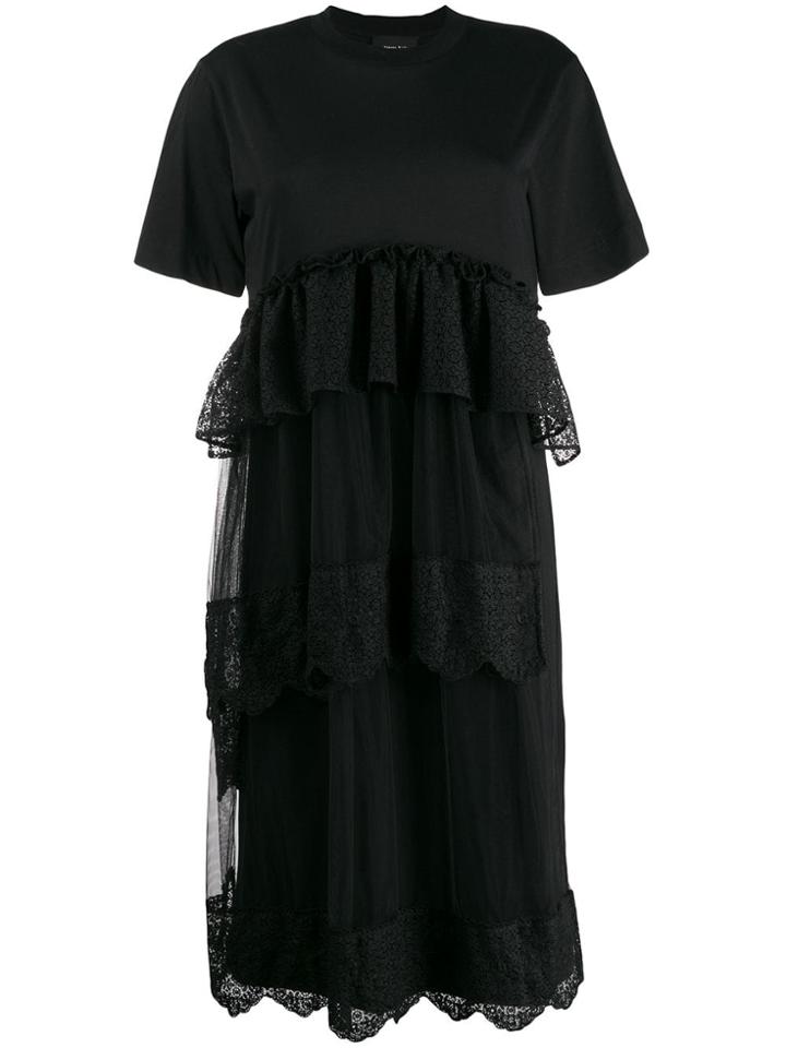 Simone Rocha Frill-trim Midi Dress - Black