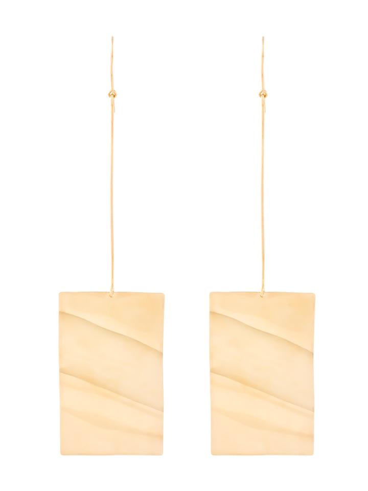 Marques'almeida Wavy Plate Earrings - Metallic