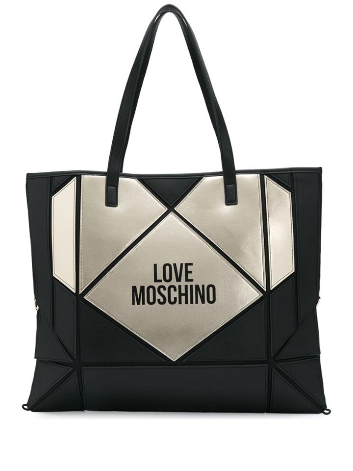 Love Moschino Logo Print Heart Tote - Black