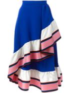 Emilio Pucci Ruffled Detail A-line Skirt, Women's, Size: 42, Blue, Silk