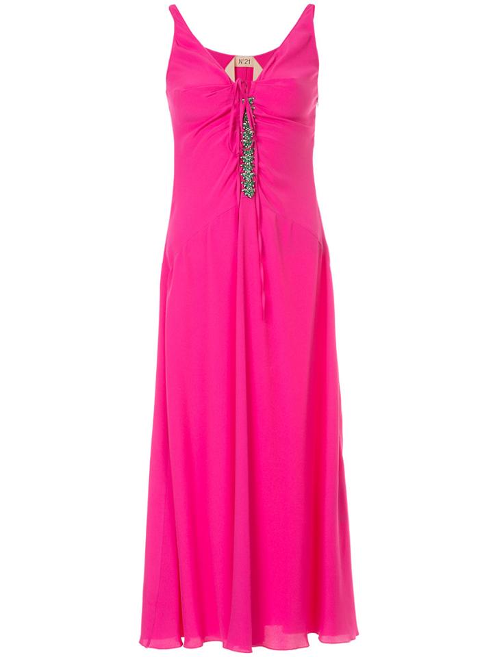 No21 Jewel Embellished Drop-waist Dress - White