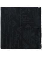 Emporio Armani - Jacquard-knit Scarf - Men - Wool - One Size, Black, Wool