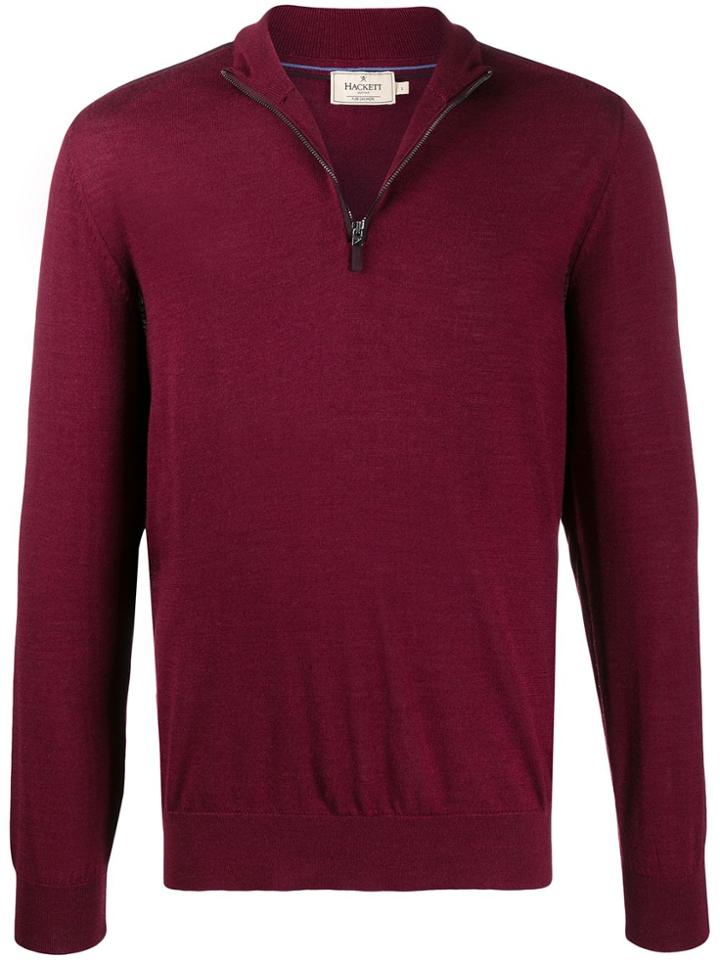 Hackett Half-zip Neck Jumper - Red