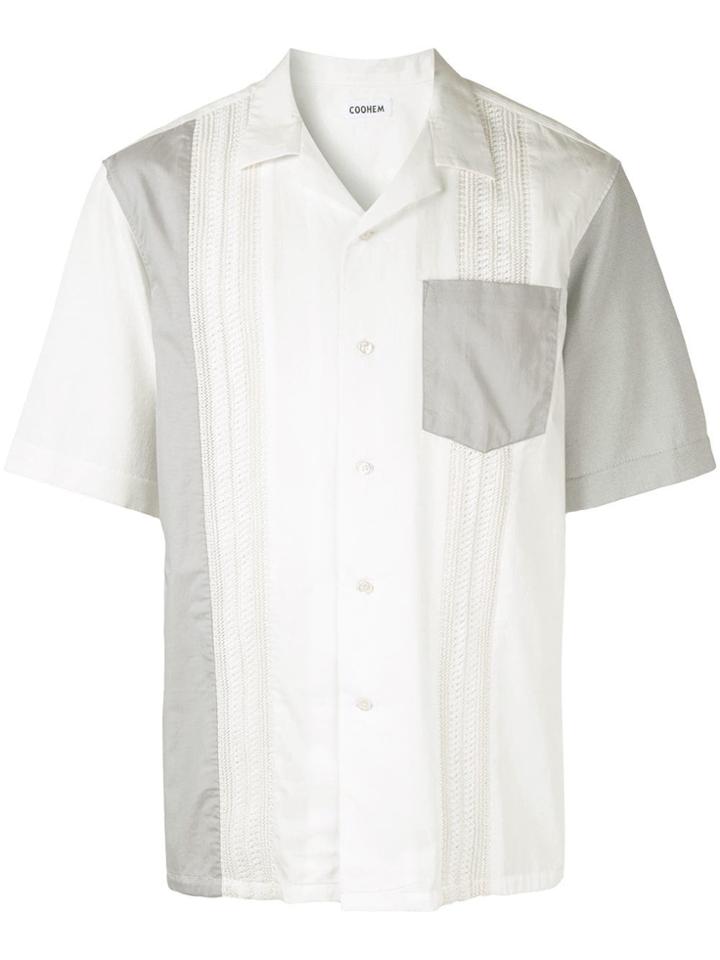 Coohem Buttoned Patchwork Shirt - White