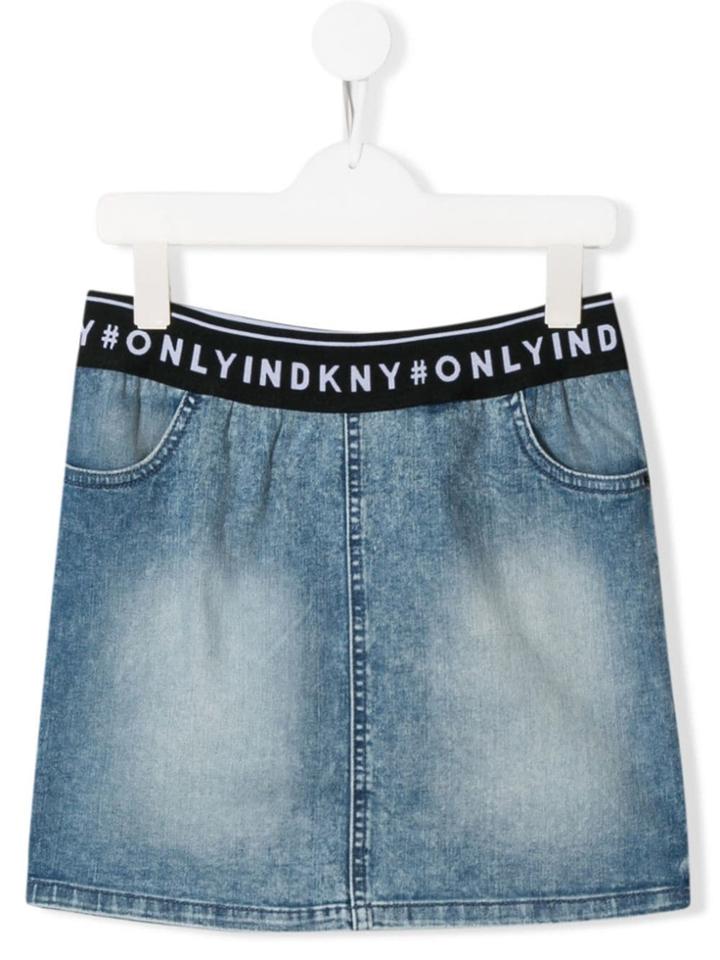 Dkny Kids Straight Mini Denim Skirt - Blue