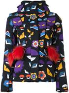 Fendi Fendi Wonders Hooded Jacket, Women's, Size: 42, Polyester/polyamide/spandex/elastane/goat Fur