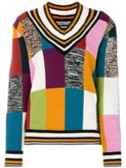 House Of Holland Colour Block Grid Jumper - Multicolour