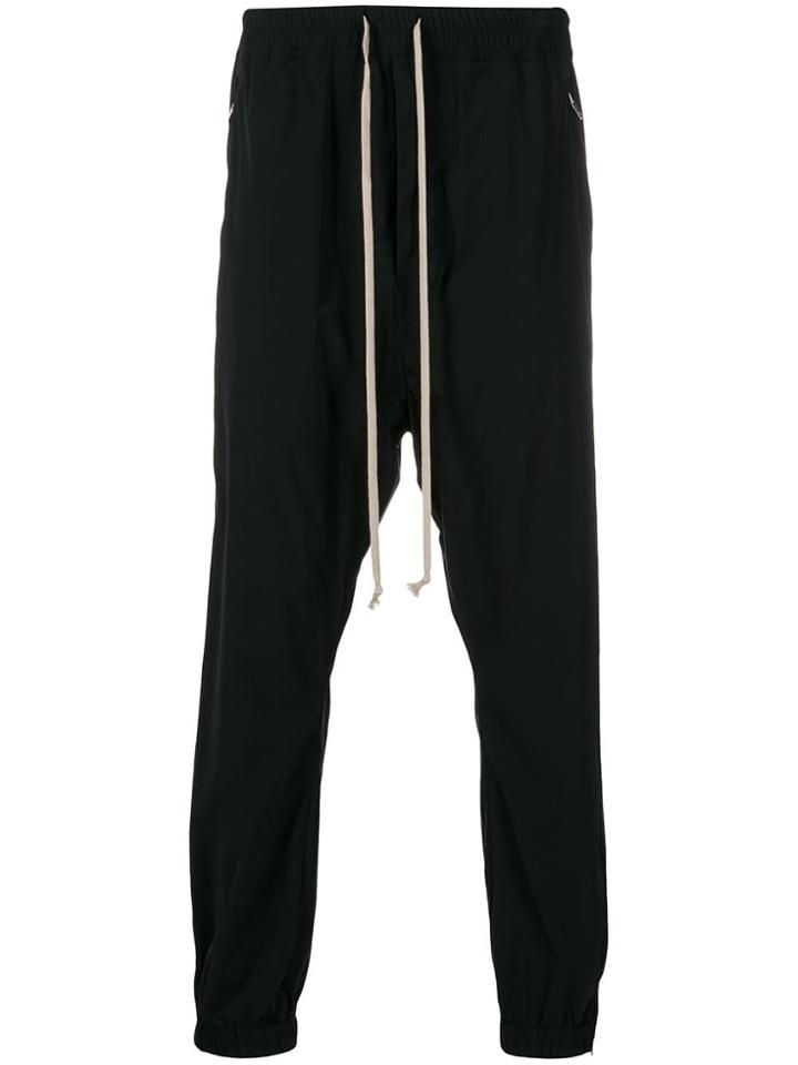 Rick Owens Dropped Crotch Track Trousers - Black